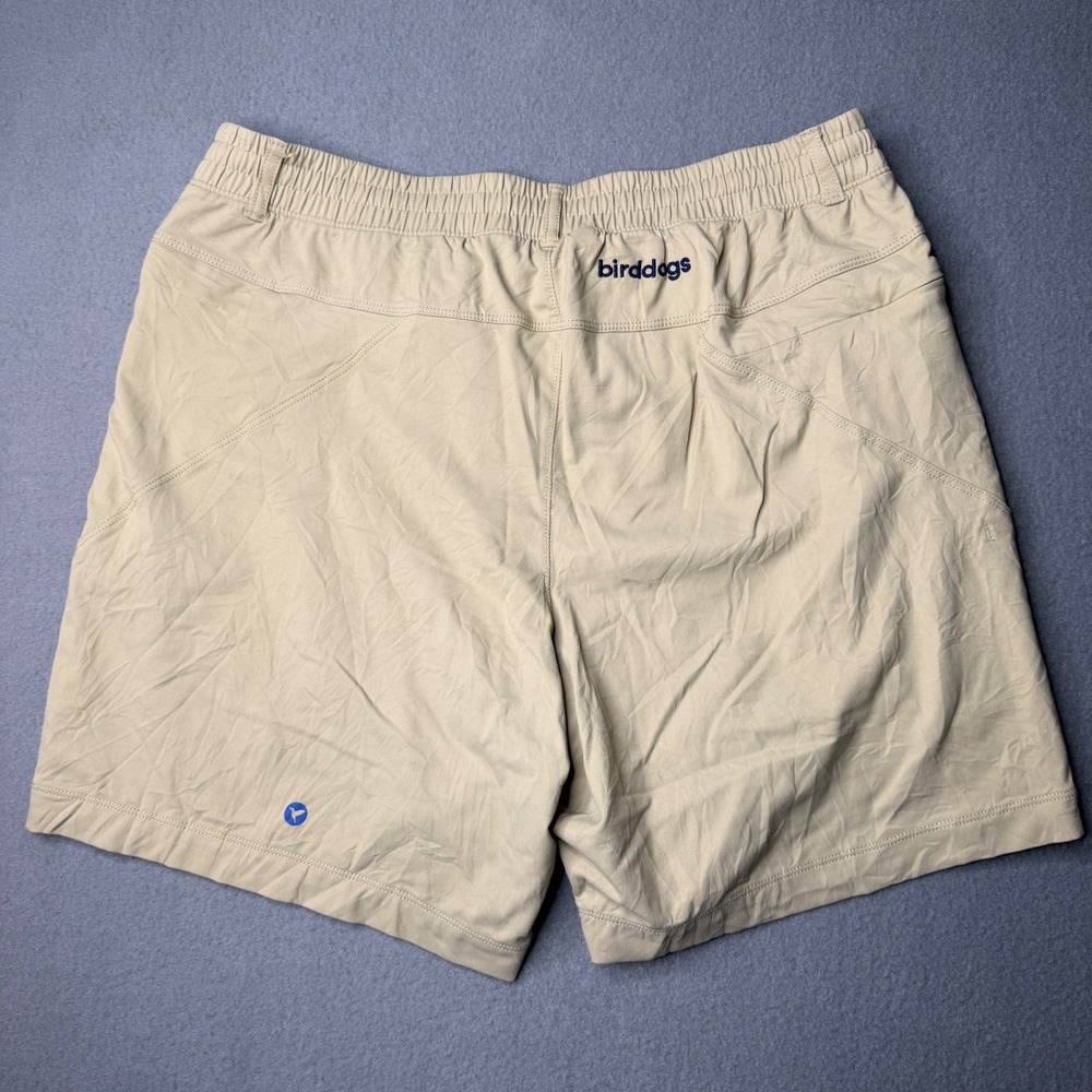 Birddogs Gym Shorts Mens XL Khaki Built-in Liner Stretch Activewear Drawstring